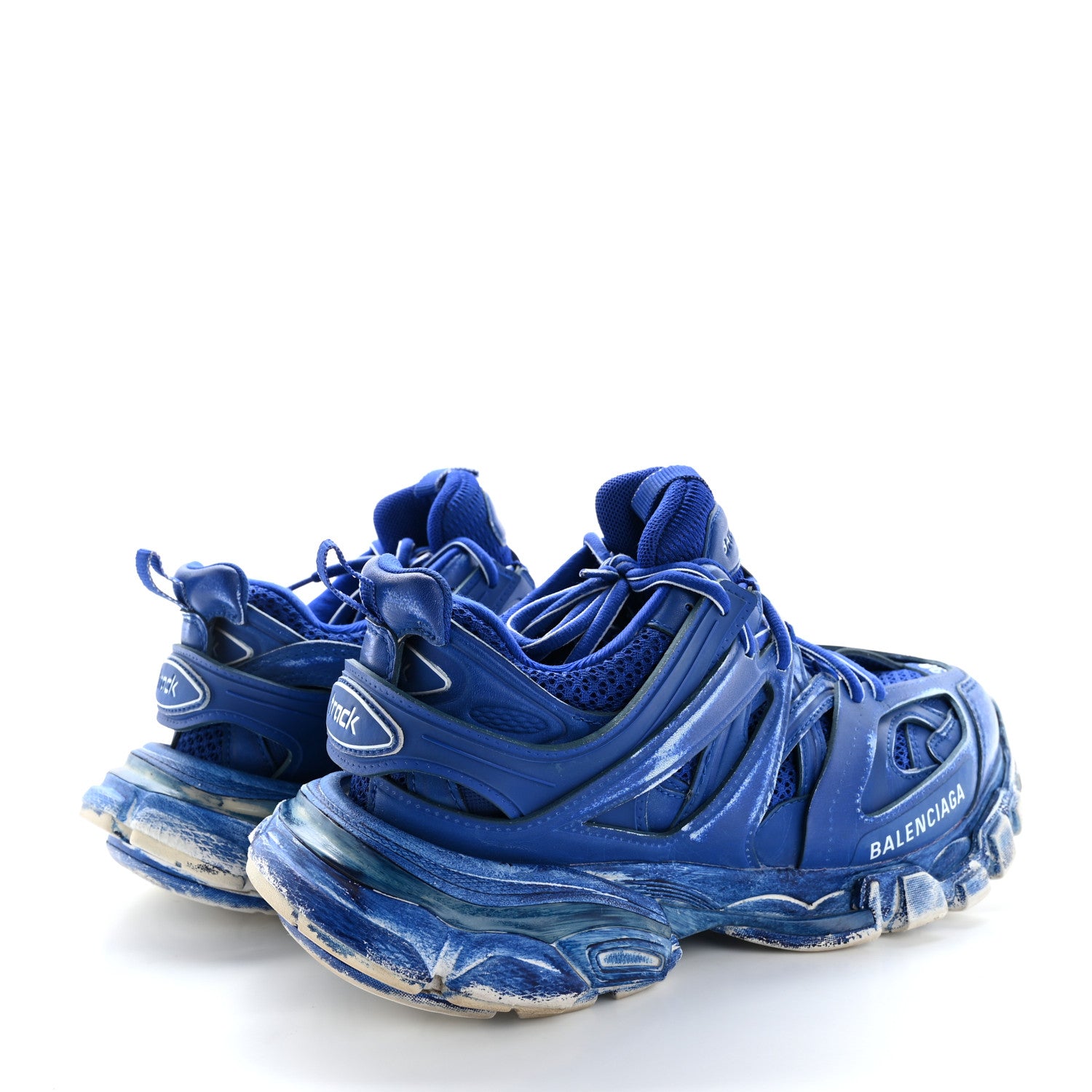 Balenciaga Mesh Nylon Womens Track Sneakers 38 Faded Blue 5 of 13