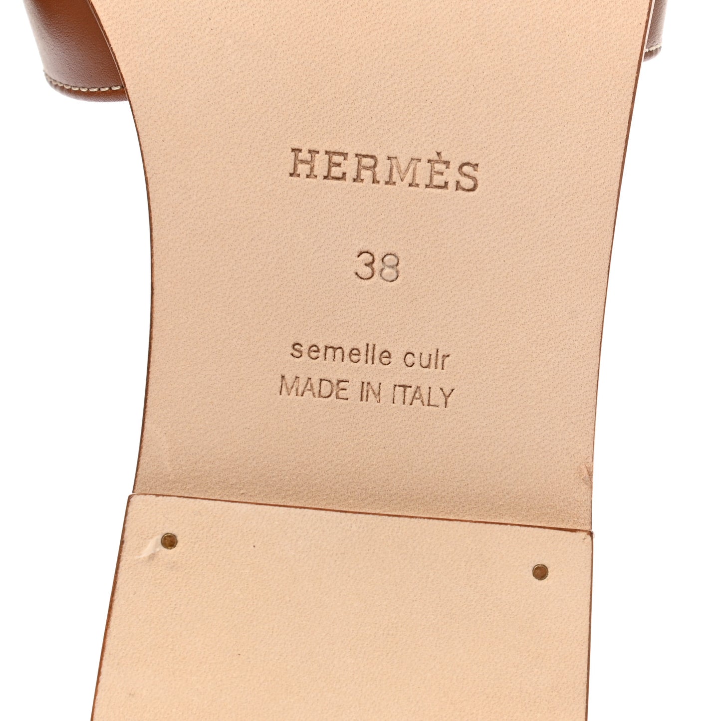 Box Calfskin Oran Sandals 38 Gold