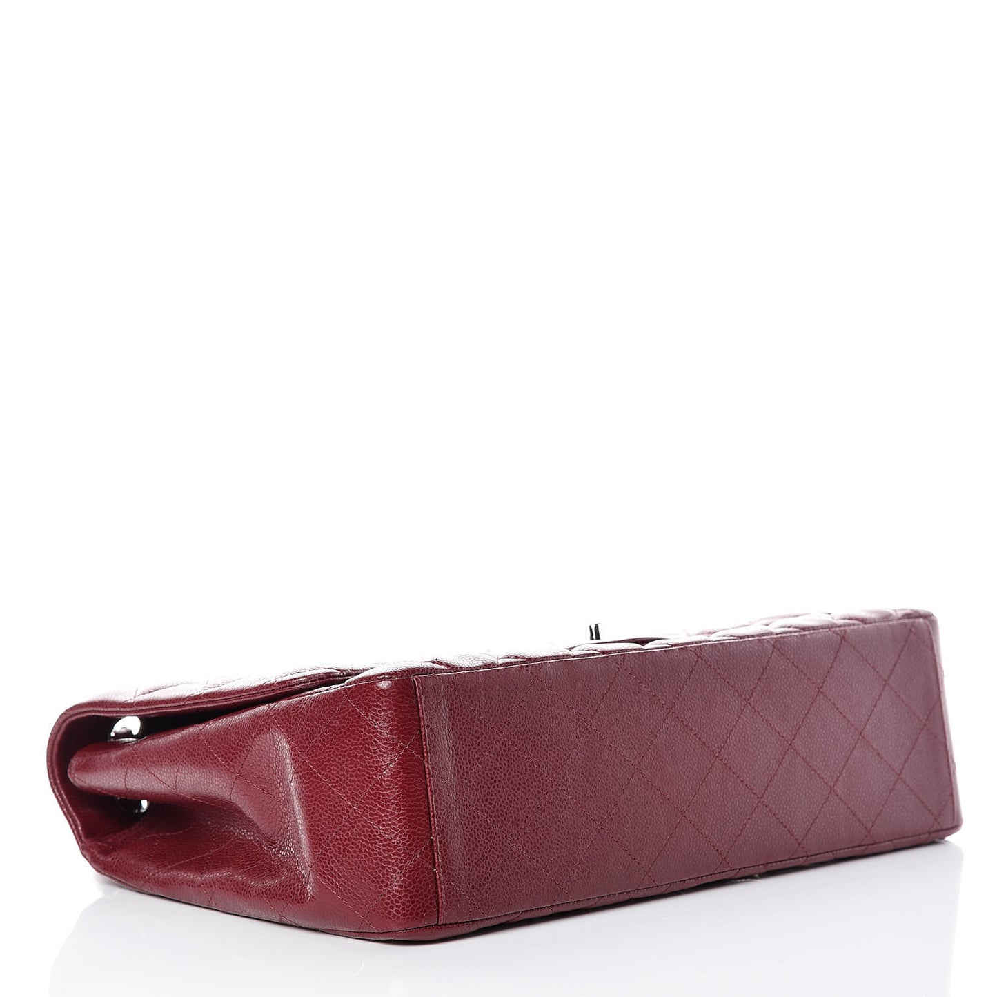 Caviar Quilted Maxi Single Flap Dark Red