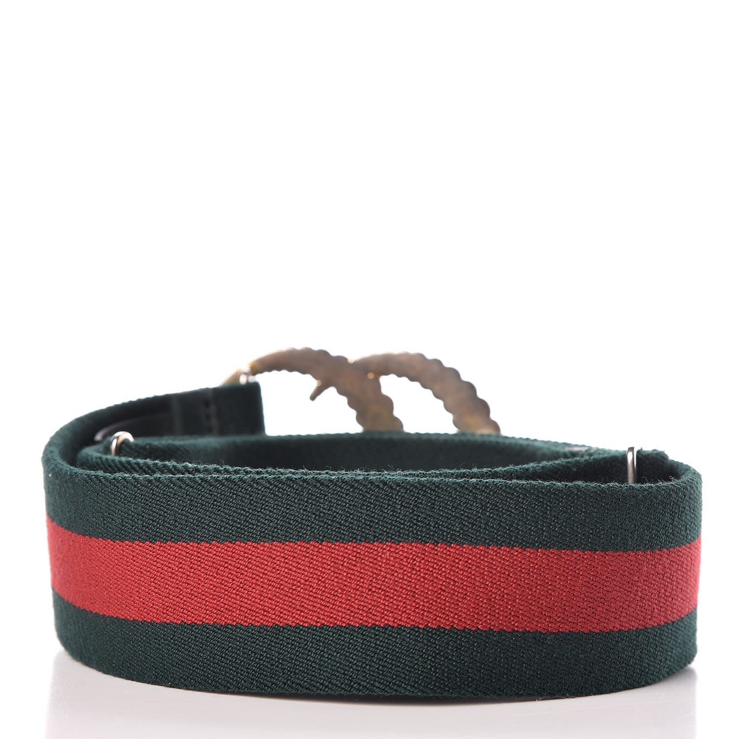 Gucci Canvas Torchon Double G Web Belt 90 36 Verde 3 of 5