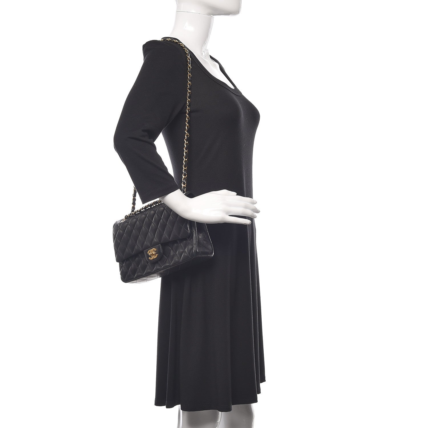 Chanel Lambskin Quilted Medium Double Flap Black 2 of 11