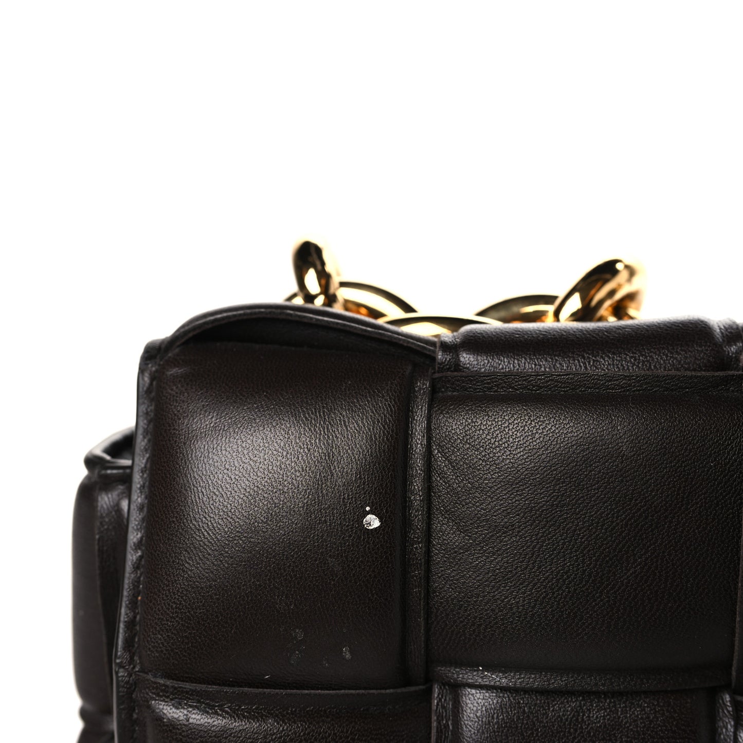 Lambskin Maxi Intreccio Padded Chain Cassette Crossbody Bag Black