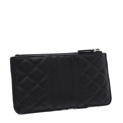 Chanel Caviar Quilted Classic Flat Wallet Pouch Black 2 of 9