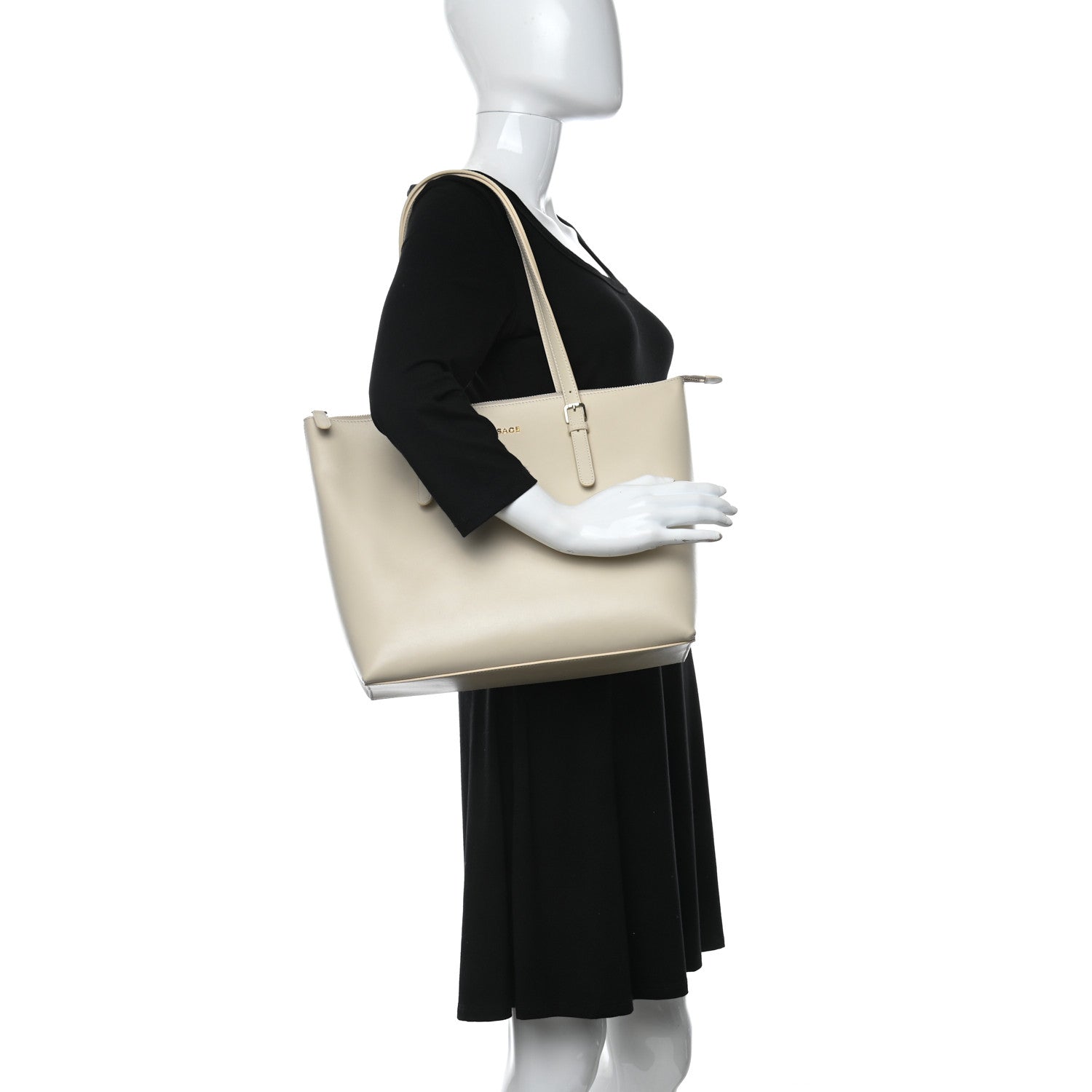 Versace Vitello Tote Ivory 2 of 8