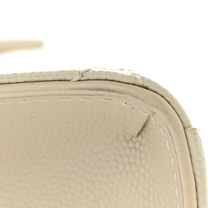 Saint Laurent Grain De Poudre Textured Mixed Matelasse Medium Triquilt Monogram Satchel Crema Soft 12 of 12