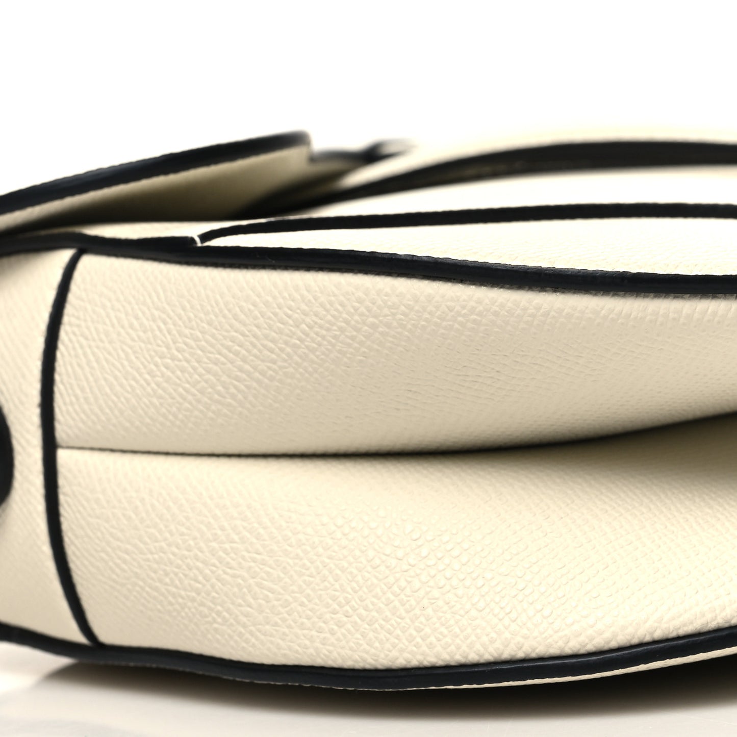 Grained Calfskin Saddle Bag With Strap Latte
