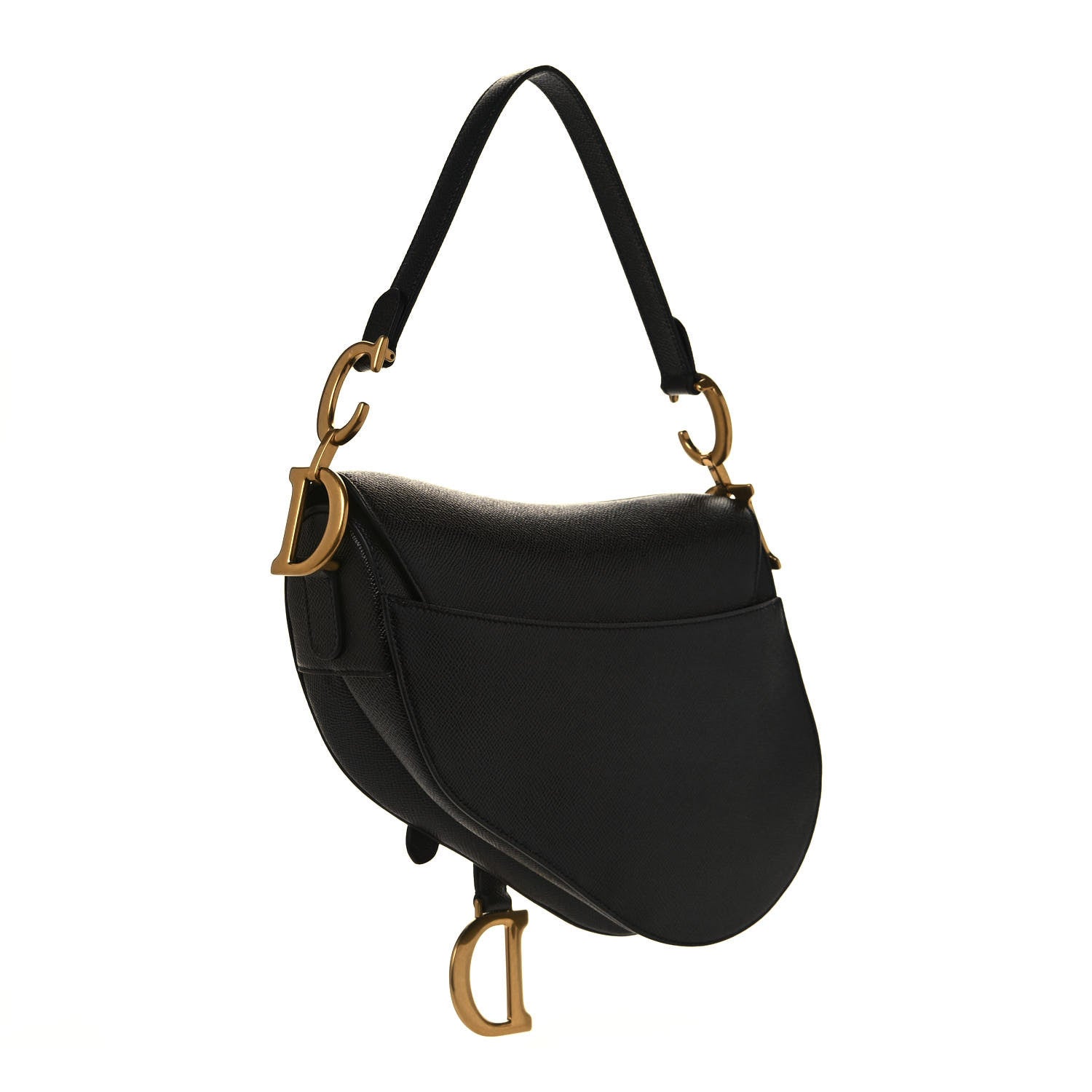 Christian Dior Grained Calfskin Saddle Bag Black 3 of 13