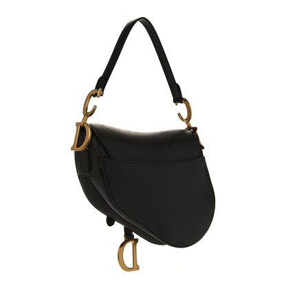 Christian Dior Grained Calfskin Saddle Bag Black 3 of 13