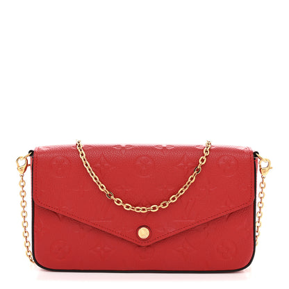 Louis Vuitton Empreinte Pochette Felicie Chain Wallet Scarlet 1 of 12