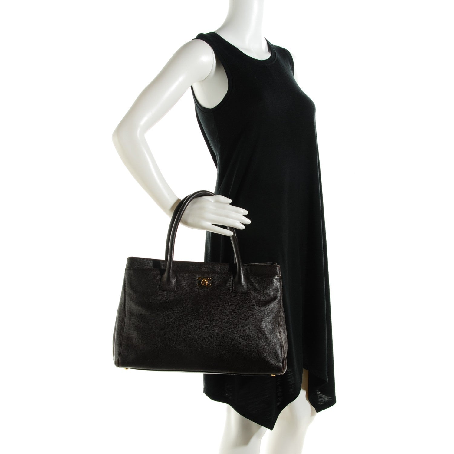 Chanel Calfskin Cerf Executive Shopper Tote Brown 6 of 13