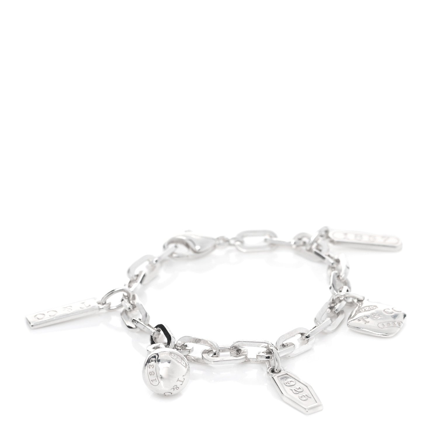Tiffany Sterling Silver 1837 Charm Bracelet 1 of 7