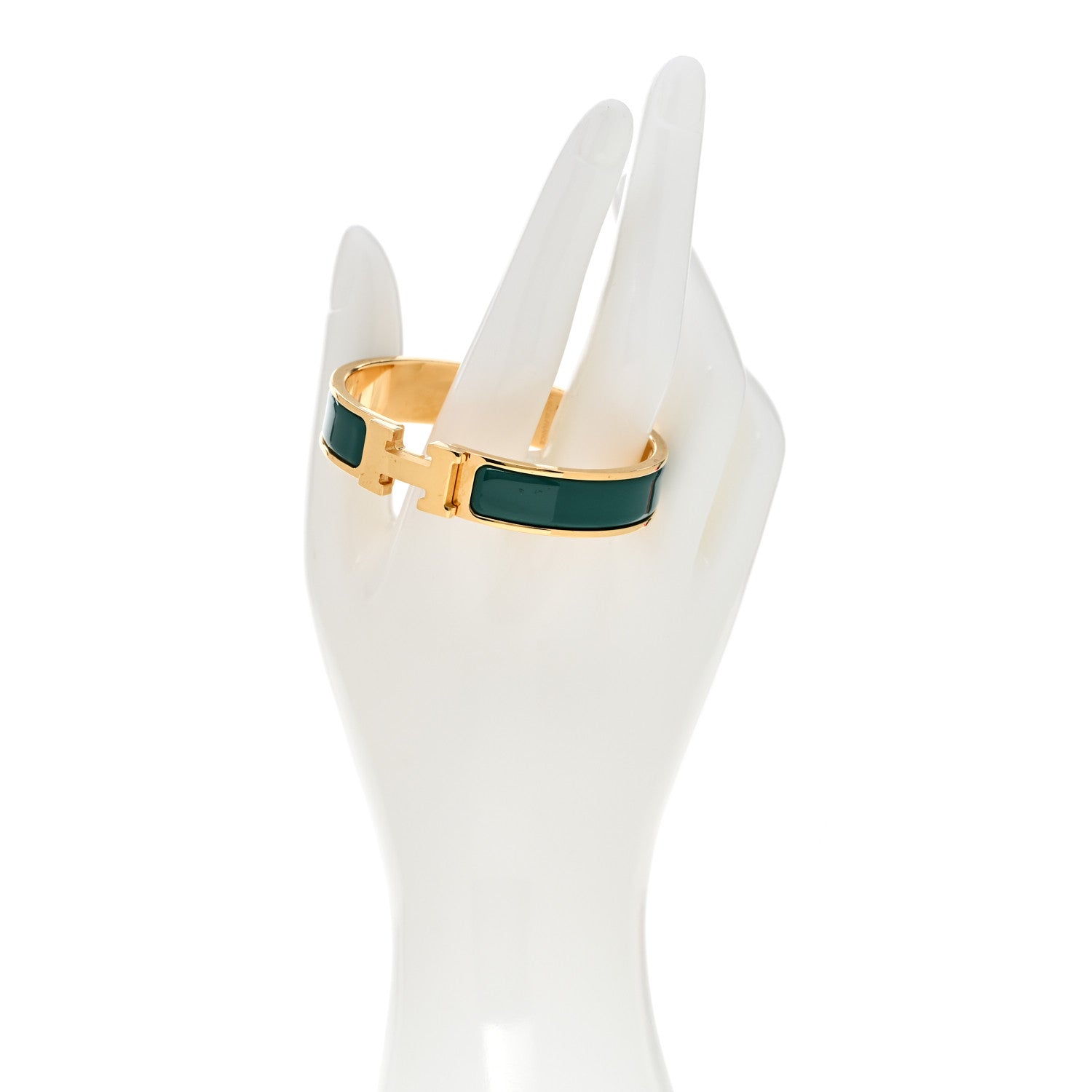 Hermes Enamel Narrow Clic Clac H Bracelet PM Malachite 2 of 4