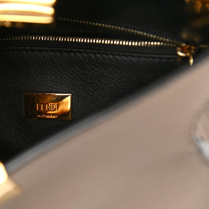 Fendi Vitello Tahiti Burro Medium Peekaboo Iconic Essentially Satchel Tortora Black 7 of 10