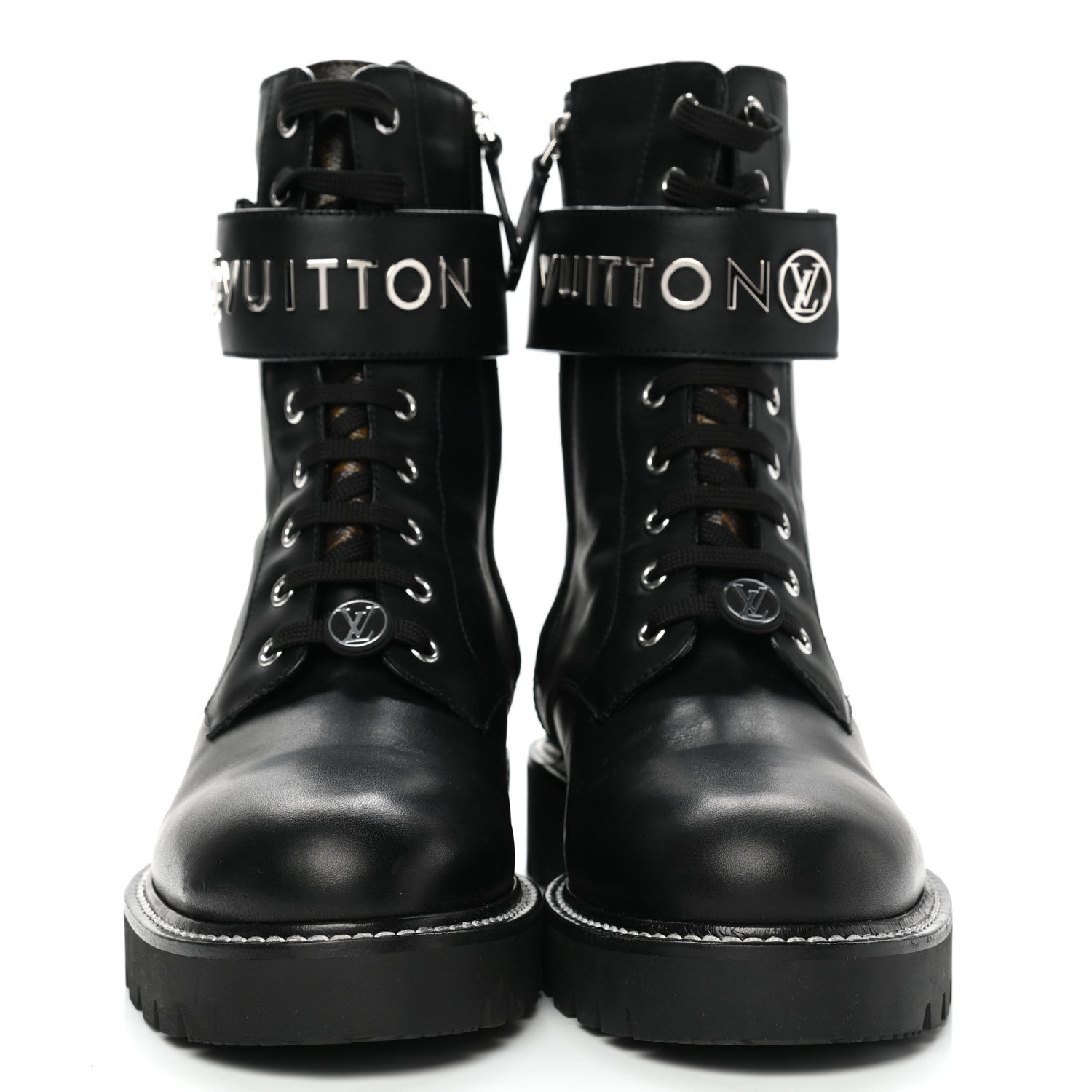 Louis Vuitton Calfskin Territory Flat Ranger Boots 40 Black 2 of 8