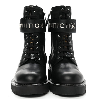 Louis Vuitton Calfskin Territory Flat Ranger Boots 40 Black 2 of 8