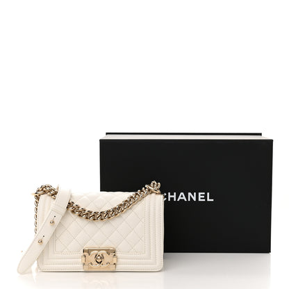 Chanel Caviar Quilted Small Boy Flap White 11 of 11
