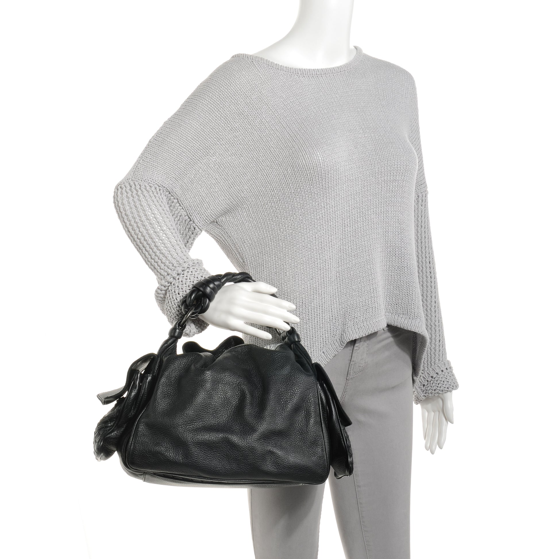 Bottega Veneta Cervo Cocker Hobo Nero Black 2 of 9