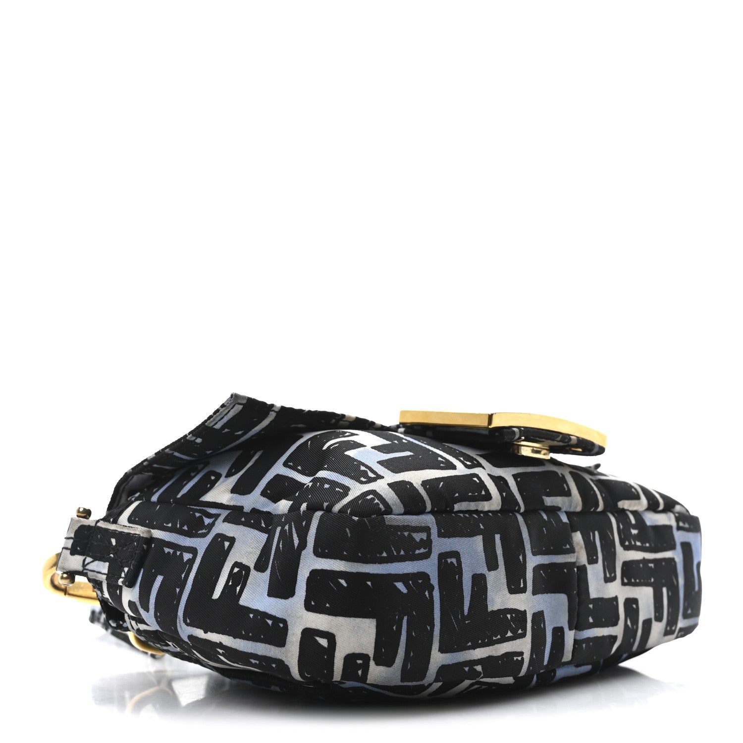 Fendi X JOSHUA VIDES Nylon FF Cloudy Mini Belt Baguette Bag White Celeste Black 4 of 10