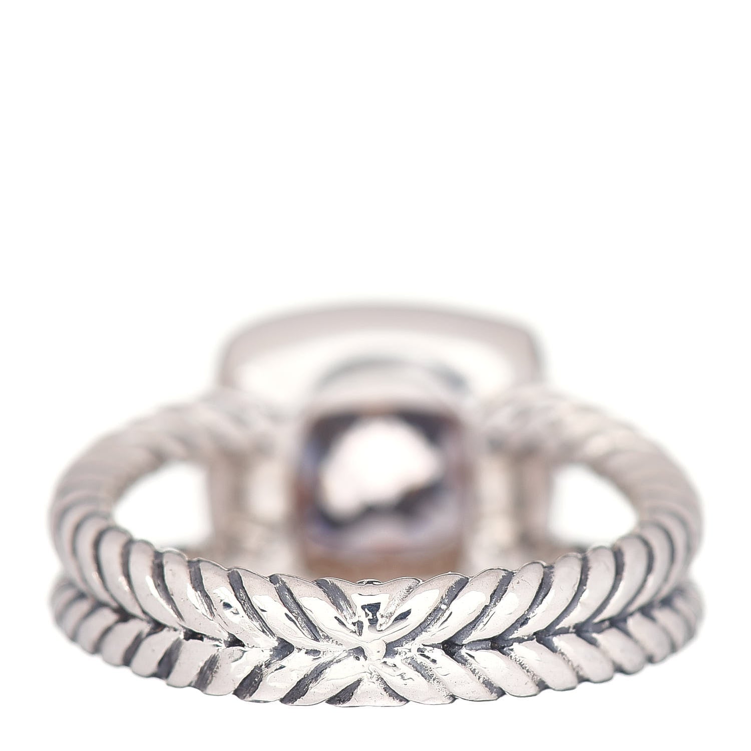 David Yurman Sterling Silver Diamond Morganite 7mm Petite Albion Ring 49 5 4 of 5