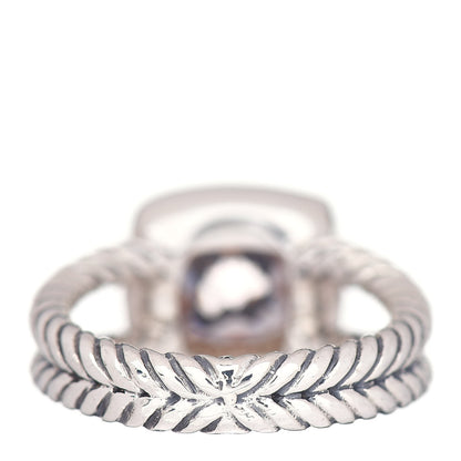 David Yurman Sterling Silver Diamond Morganite 7mm Petite Albion Ring 49 5 4 of 5