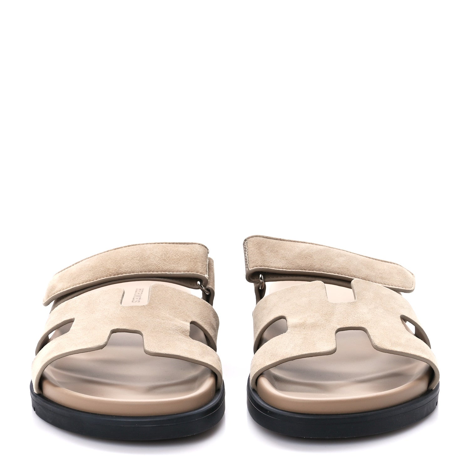 Hermes Suede Goatskin Womens Chypre Sandals 39 Beige Argile 2 of 9
