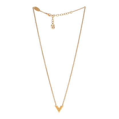 Louis Vuitton Essential V Necklace Gold 3 of 5