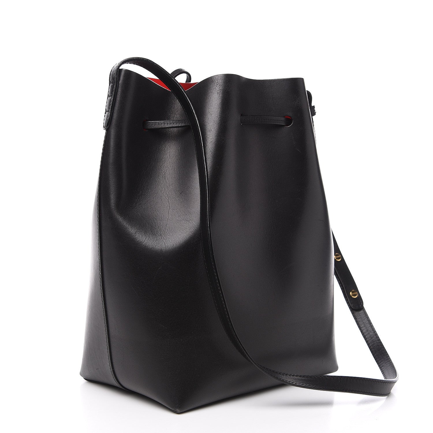 Mansur Gavriel Vegetable Tanned Calfskin Bucket Bag Black Flamma 3 of 14