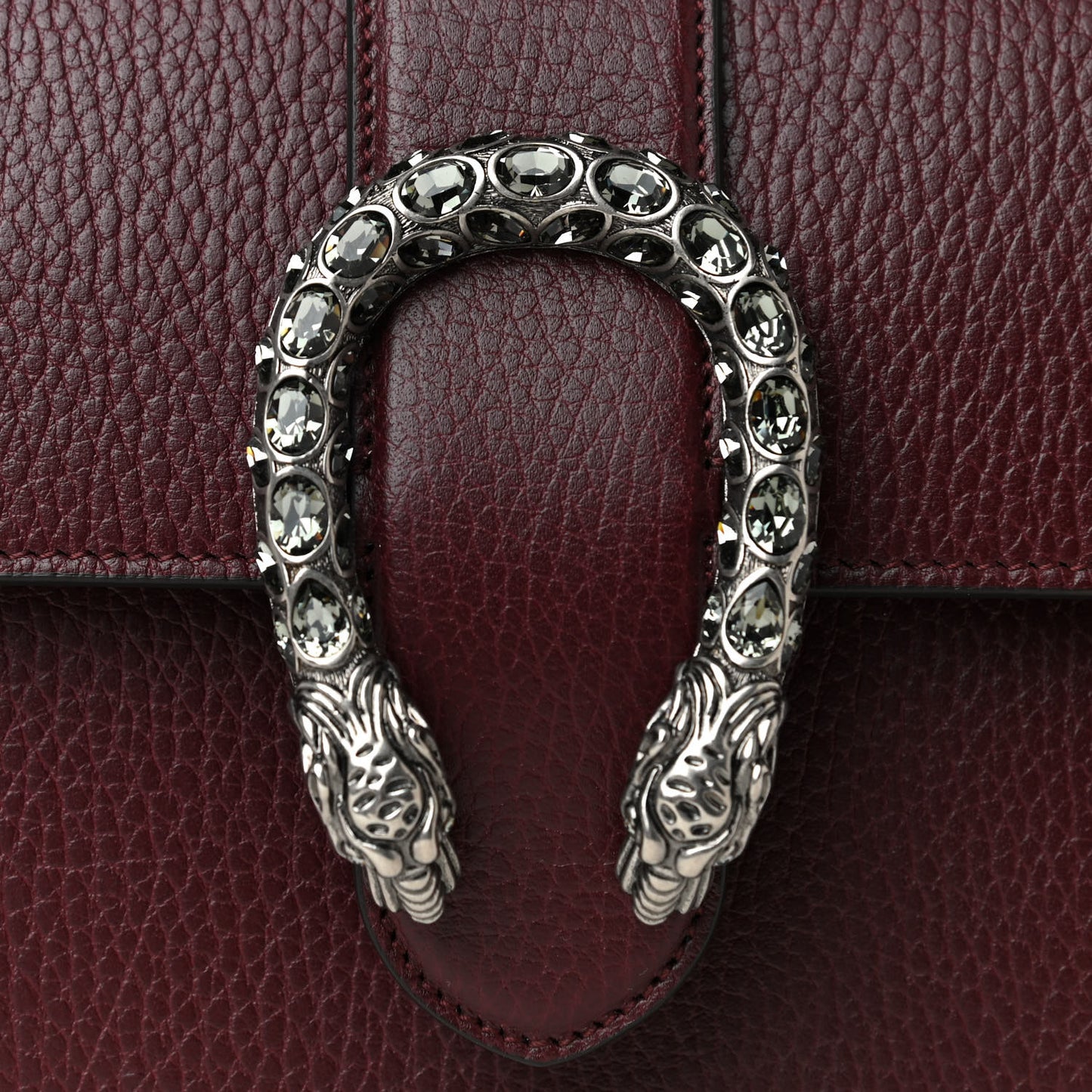 Dollar Calfskin Crystal Web Mini Dionysus Bamboo Top Handle Bag Vintage Bordeaux Black Diamond