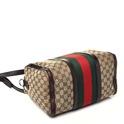 Gucci Monogram Vintage Web Medium Boston Dark Brown 5 of 10