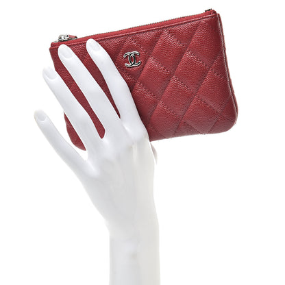 Chanel Caviar Quilted Small Cosmetic Case Dark Red 2 of 8