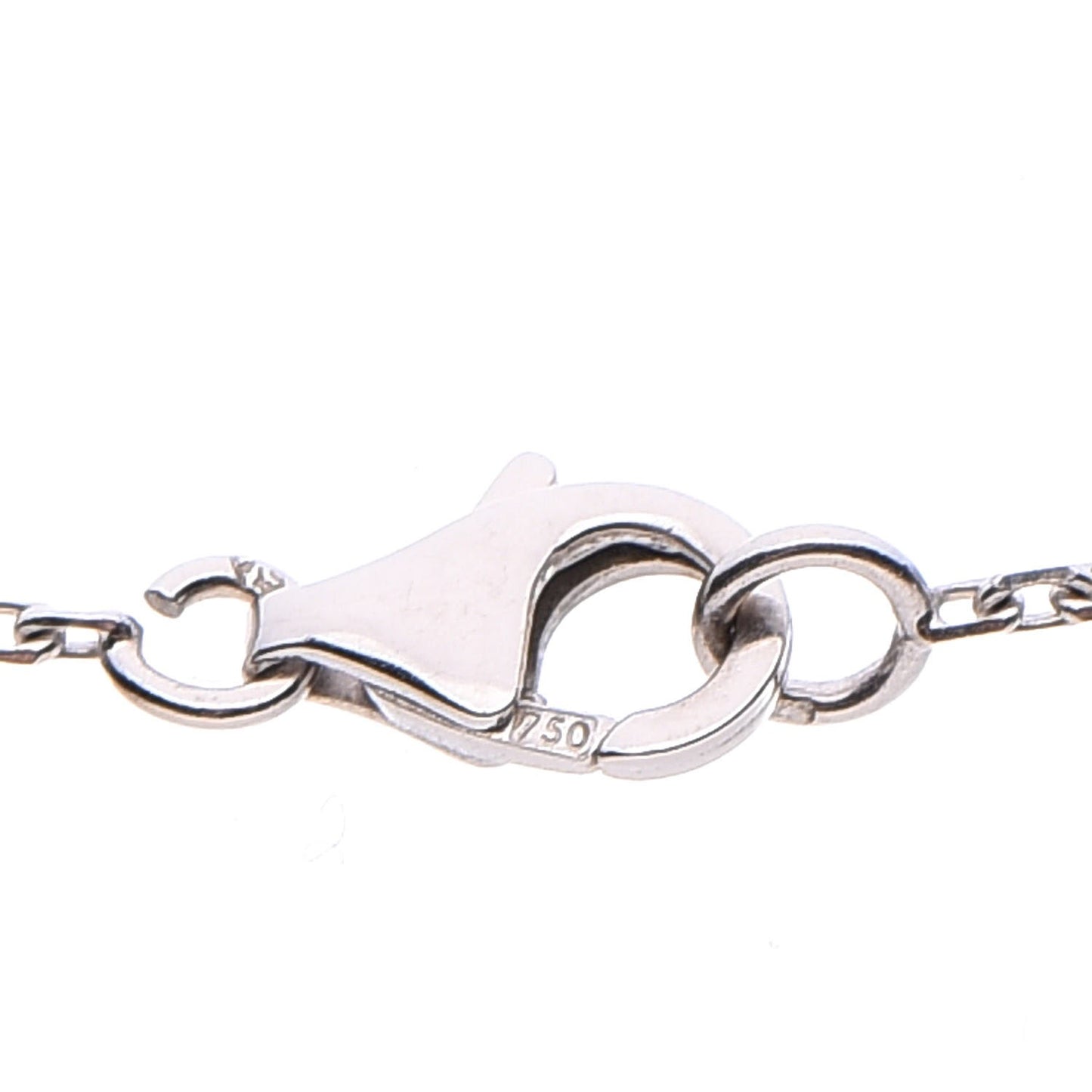 18K White Gold Mother of Pearl Vintage Alhambra Pendant Necklace