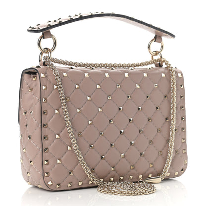 Valentino Garavani Lambskin Medium Rockstud Spike Shoulder Bag Poudre 3 of 10