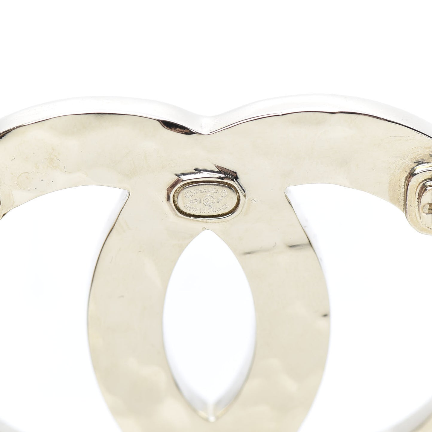 Baguette Crystal Logo CC Brooch Gold