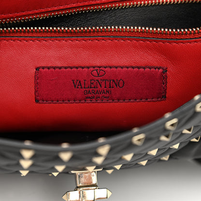 Valentino Garavani Lambskin Large Rockstud Spike Shoulder Bag Black 6 of 11