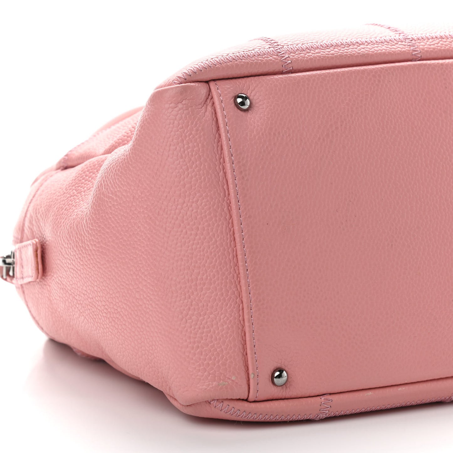 Caviar Square Stitched Bowler Pink