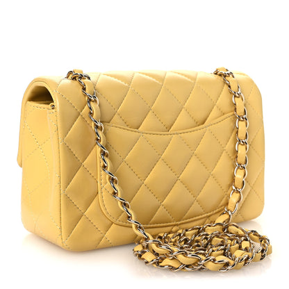 Chanel Lambskin Quilted Mini Rectangular Flap Yellow 3 of 10