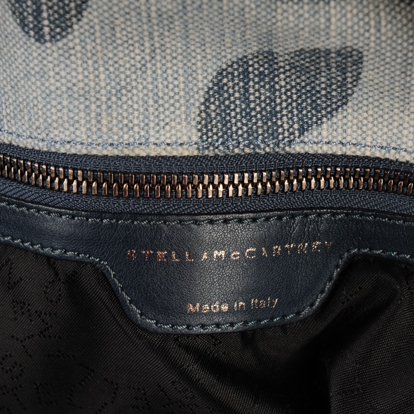 Denim Camo Print Big Falabella Tote Pale Blue