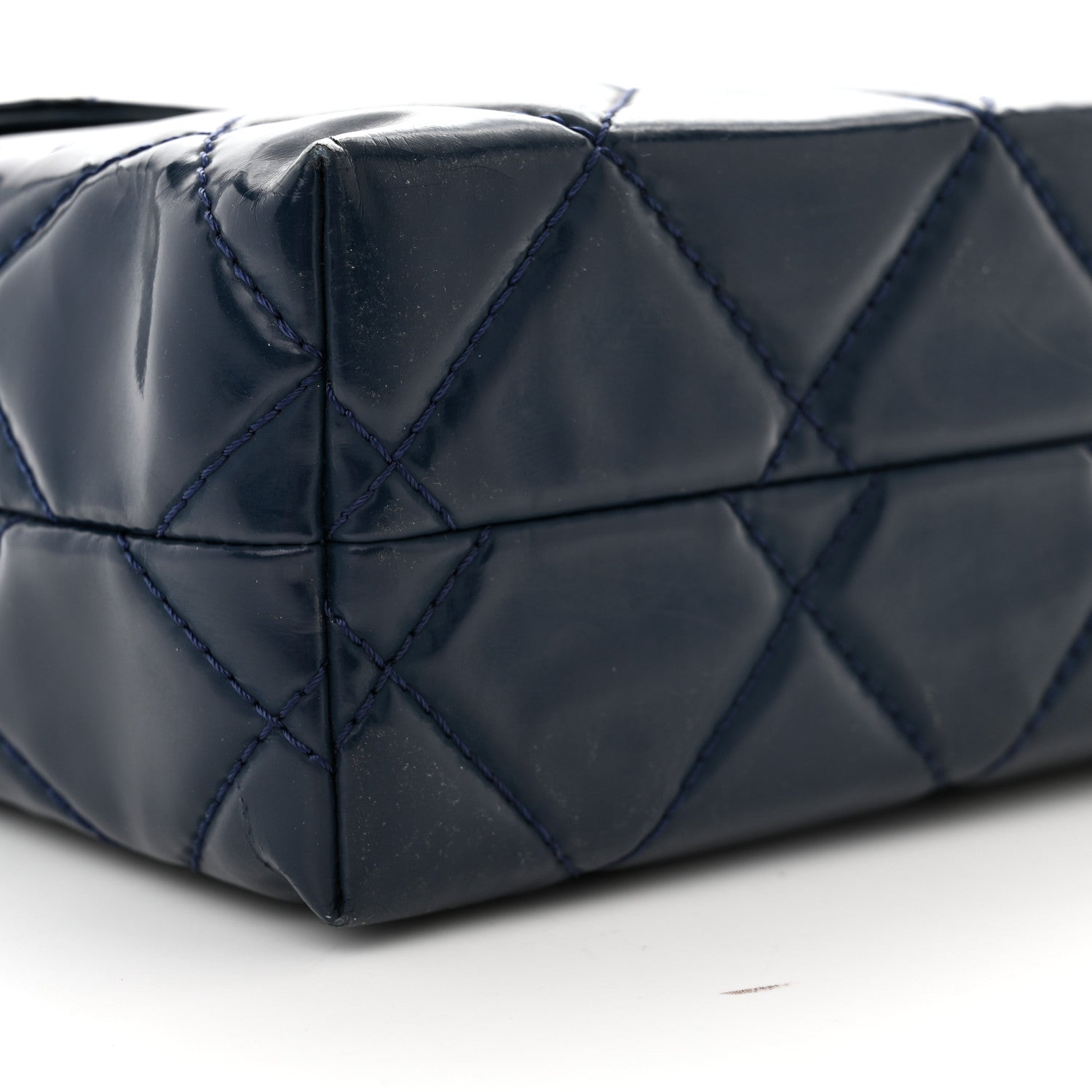 Chanel Vinyl Quilted In the Business Flap Bag Navy Blue 9 of 13