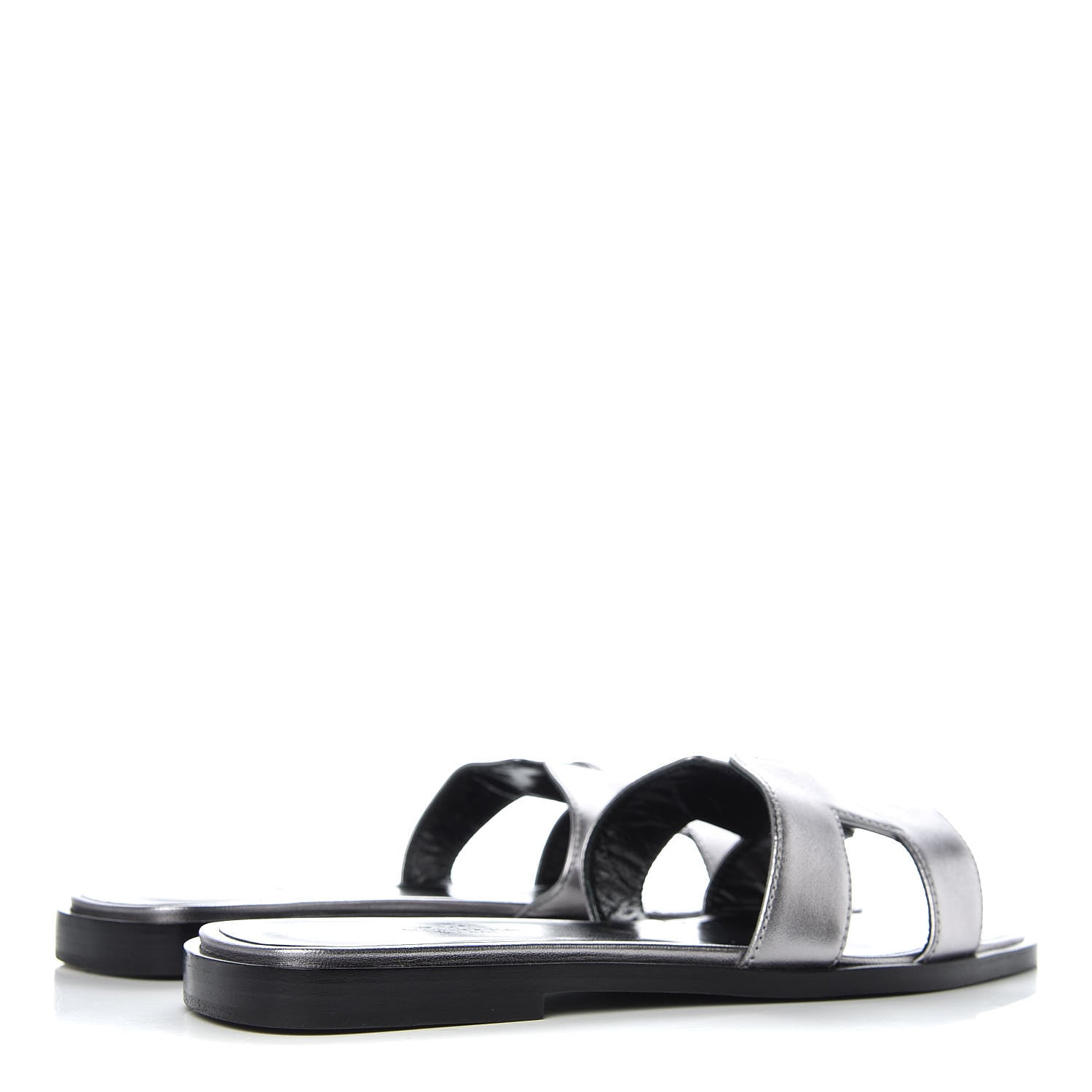 Hermes Metallic Nappa Calfskin Oran Sandals 37 Argent 4 of 11