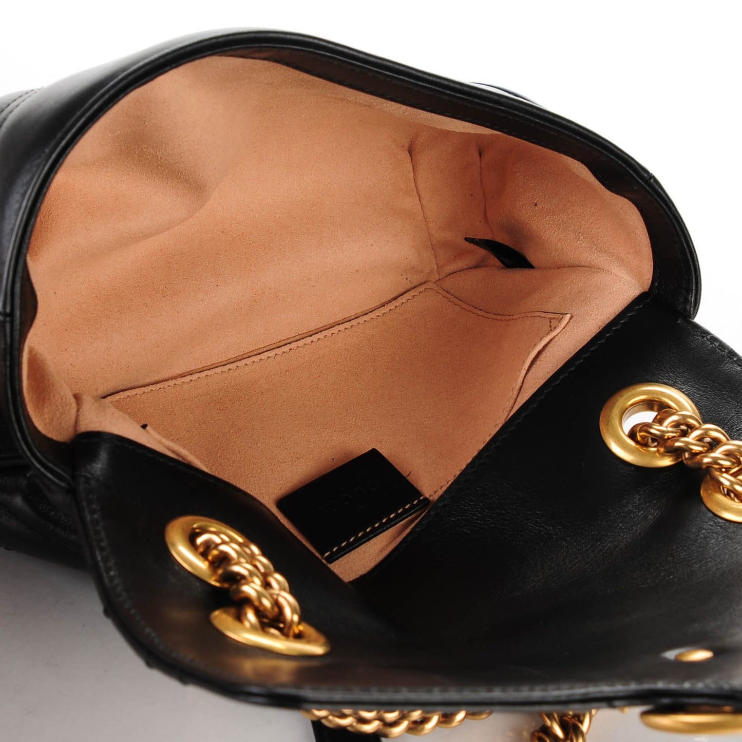 Calfskin Matelasse Mini GG Marmont Shoulder Bag Black