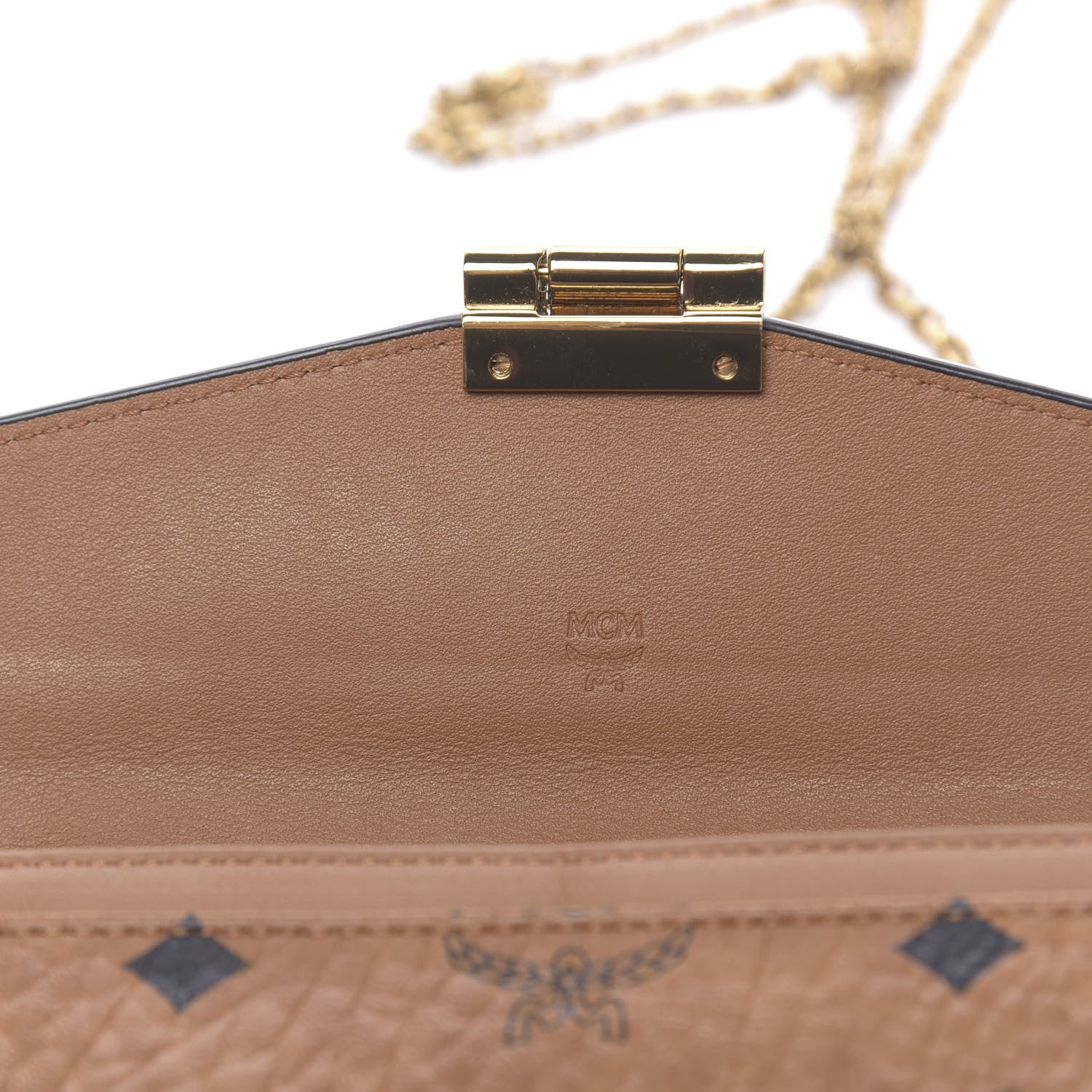 MCM Visetos Large Patricia Love Patch Wallet On Chain Cognac 6 of 9