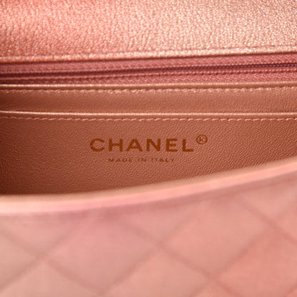 Chanel Metallic Lambskin Quilted Ombre Mini Rectangular Flap Pink 8 of 11