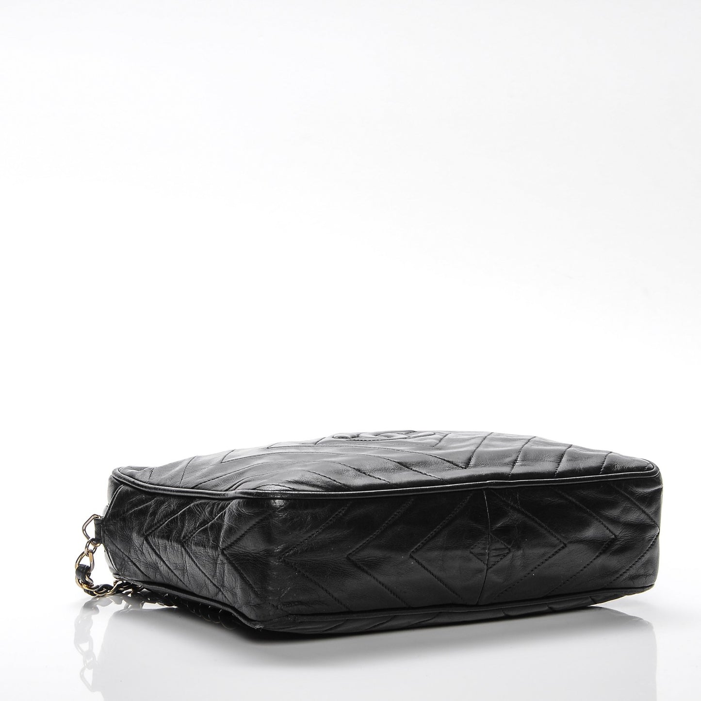 Lambskin Chevron Tassel Camera Case Black