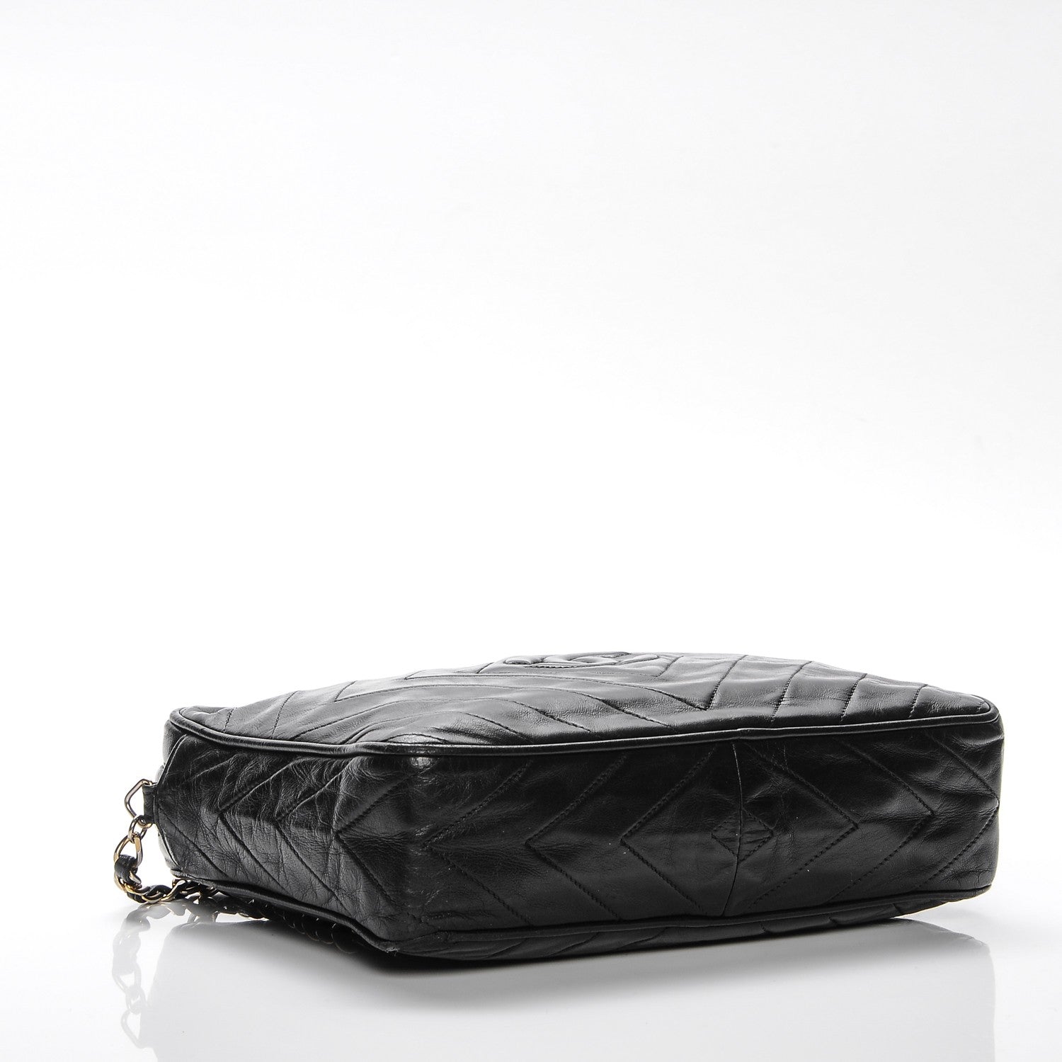 Chanel Lambskin Chevron Tassel Camera Case Black 4 of 9