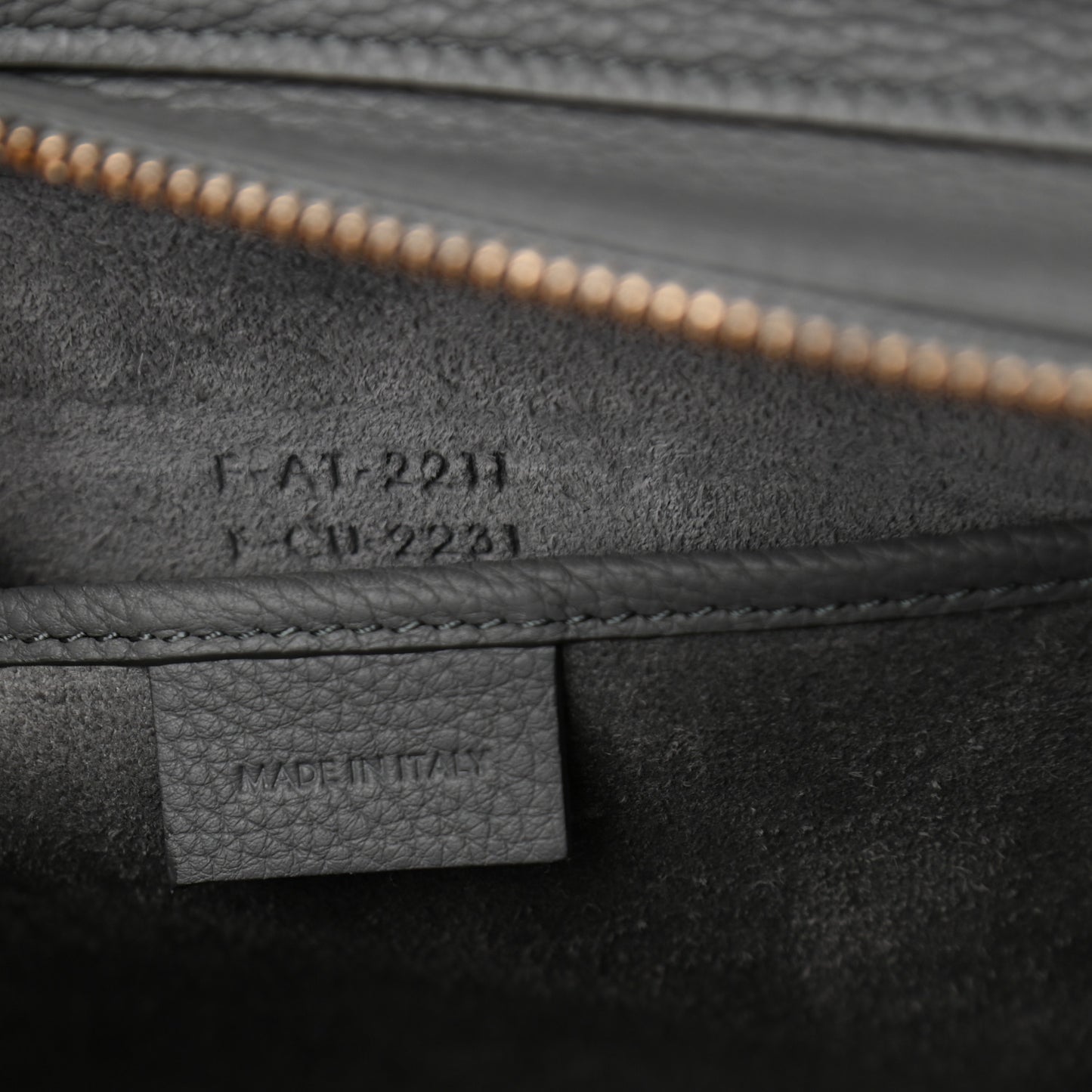 Drummed Calfskin Nano Luggage Kohl