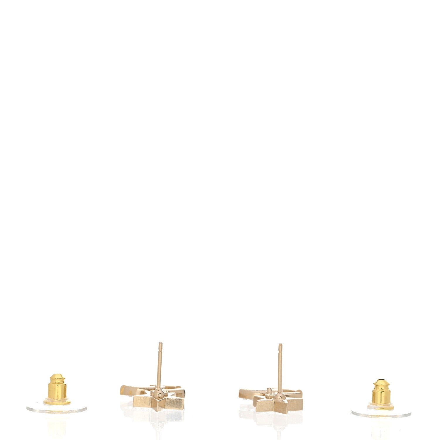 Chanel Crystal CC Star Drop Earrings Gold 3 of 5