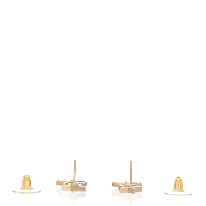 Chanel Crystal CC Star Drop Earrings Gold 3 of 5