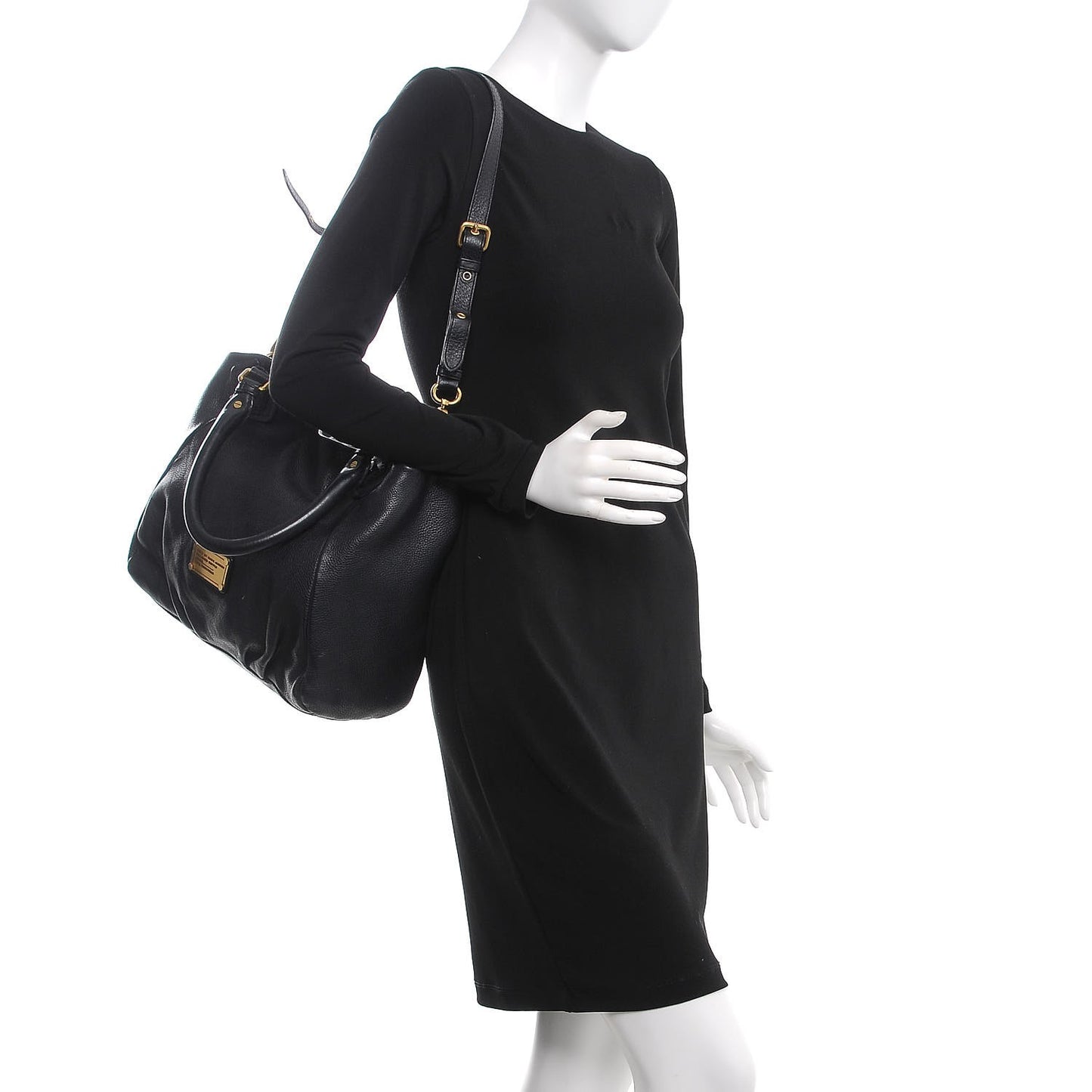 MARC By Pebbled Calfskin Classic Q Francesca Tote Black