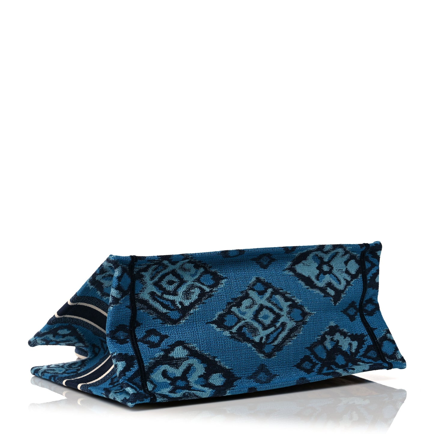 Canvas Embroidered Paisley Medium Book Tote Blue Multicolor