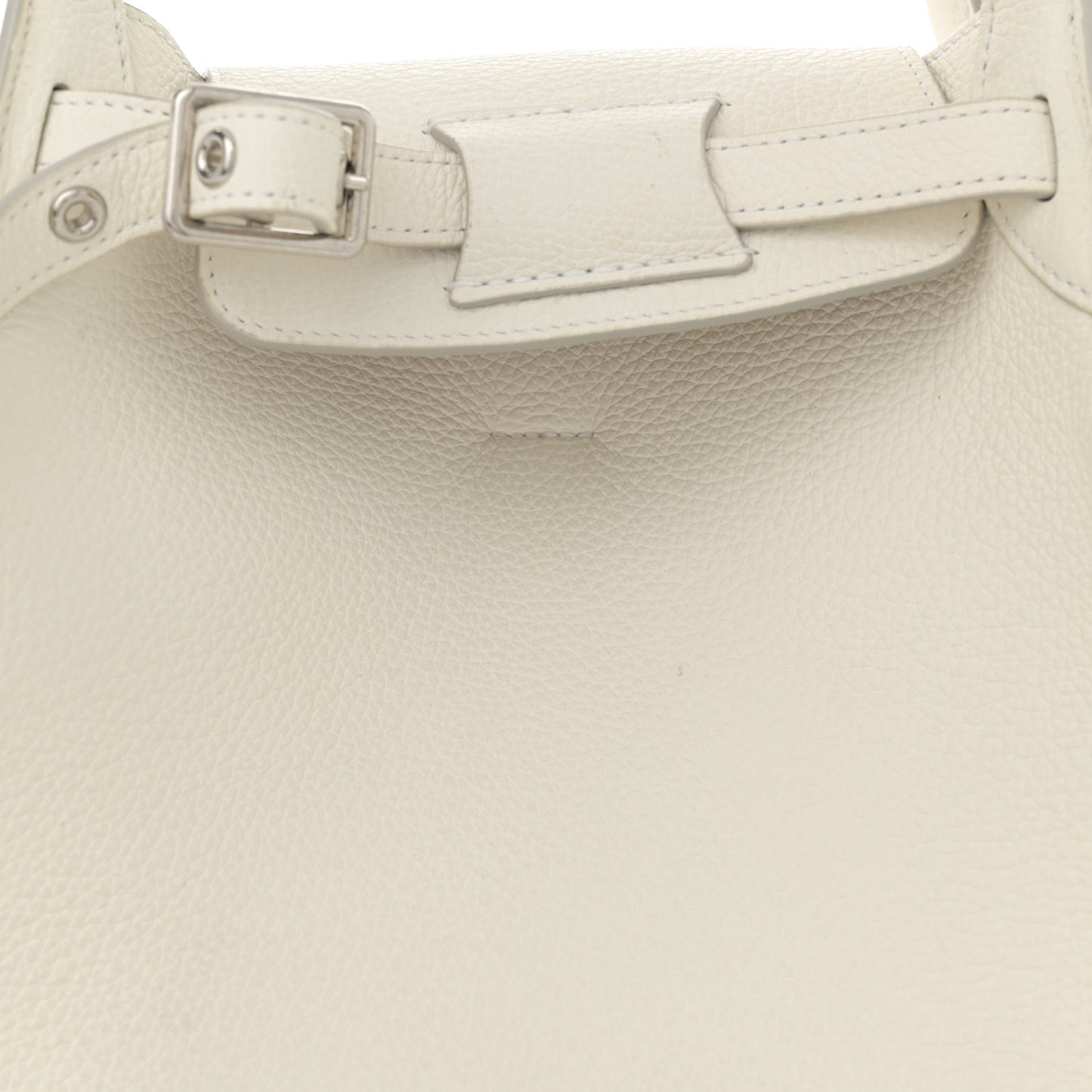 Supple Grained Calfskin Small Big Bag White